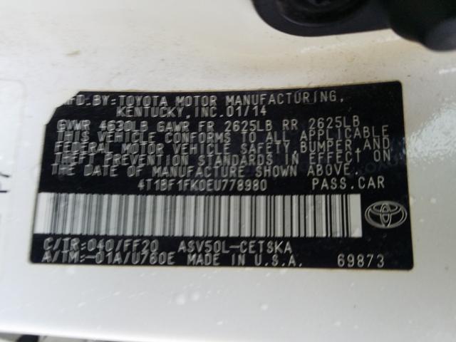 Photo 9 VIN: 4T1BF1FK0EU778980 - TOYOTA CAMRY 