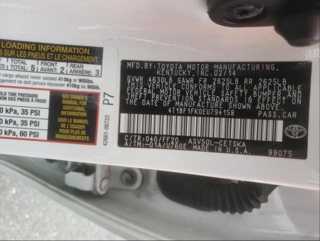 Photo 9 VIN: 4T1BF1FK0EU794158 - TOYOTA CAMRY L 