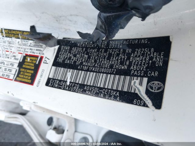 Photo 8 VIN: 4T1BF1FK0EU800072 - TOYOTA CAMRY 