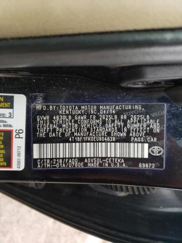 Photo 9 VIN: 4T1BF1FK0EU804638 - TOYOTA CAMRY L AU 