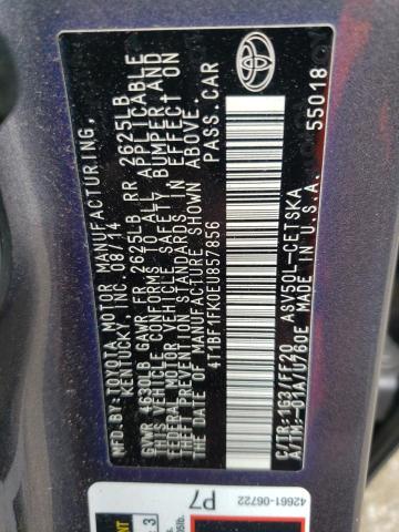 Photo 11 VIN: 4T1BF1FK0EU857856 - TOYOTA CAMRY 