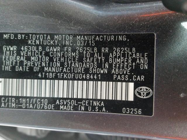 Photo 9 VIN: 4T1BF1FK0FU048441 - TOYOTA CAMRY LE 