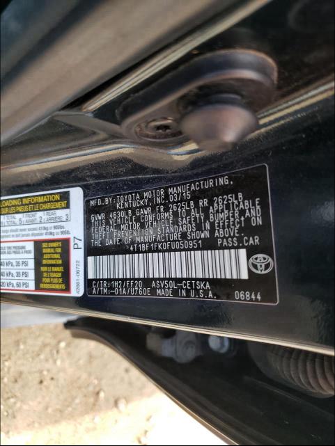 Photo 9 VIN: 4T1BF1FK0FU050951 - TOYOTA CAMRY LE 