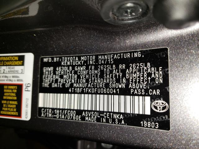 Photo 9 VIN: 4T1BF1FK0FU060041 - TOYOTA CAMRY LE 