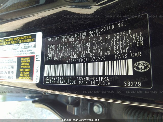 Photo 8 VIN: 4T1BF1FK0FU073226 - TOYOTA CAMRY 