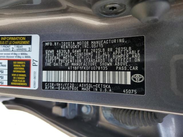 Photo 11 VIN: 4T1BF1FK0FU078135 - TOYOTA CAMRY 