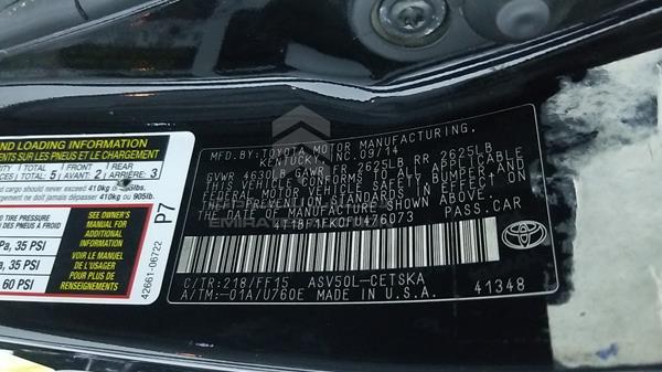 Photo 3 VIN: 4T1BF1FK0FU476073 - TOYOTA CAMRY 