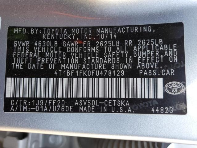 Photo 11 VIN: 4T1BF1FK0FU478129 - TOYOTA CAMRY LE 