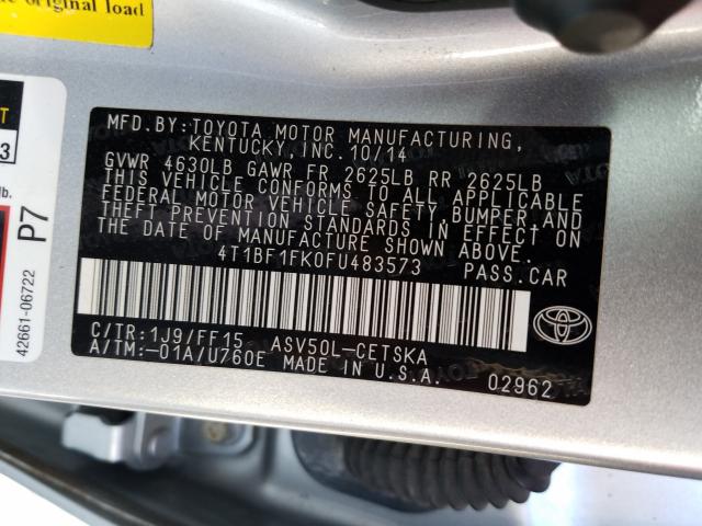 Photo 9 VIN: 4T1BF1FK0FU483573 - TOYOTA CAMRY LE 