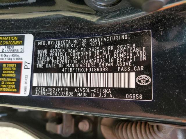 Photo 9 VIN: 4T1BF1FK0FU486098 - TOYOTA CAMRY LE 