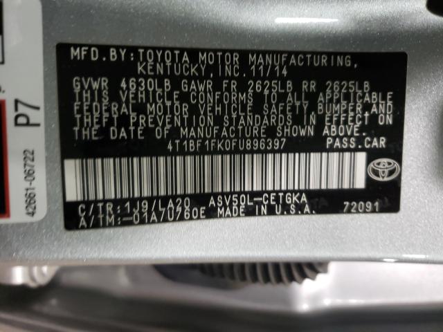 Photo 9 VIN: 4T1BF1FK0FU896397 - TOYOTA CAMRY LE 