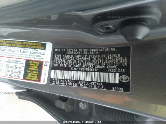 Photo 8 VIN: 4T1BF1FK0FU906412 - TOYOTA CAMRY 