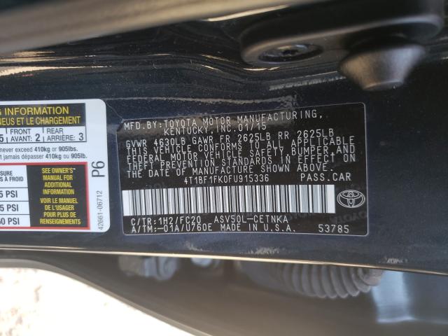 Photo 9 VIN: 4T1BF1FK0FU915336 - TOYOTA CAMRY LE 