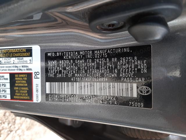 Photo 9 VIN: 4T1BF1FK0FU928894 - TOYOTA CAMRY LE 