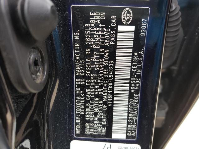 Photo 11 VIN: 4T1BF1FK0FU940236 - TOYOTA CAMRY LE 