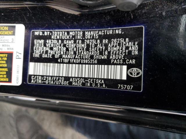 Photo 11 VIN: 4T1BF1FK0FU985256 - TOYOTA CAMRY LE 