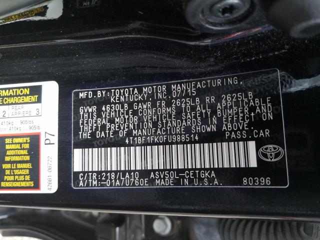 Photo 9 VIN: 4T1BF1FK0FU988514 - TOYOTA CAMRY LE 