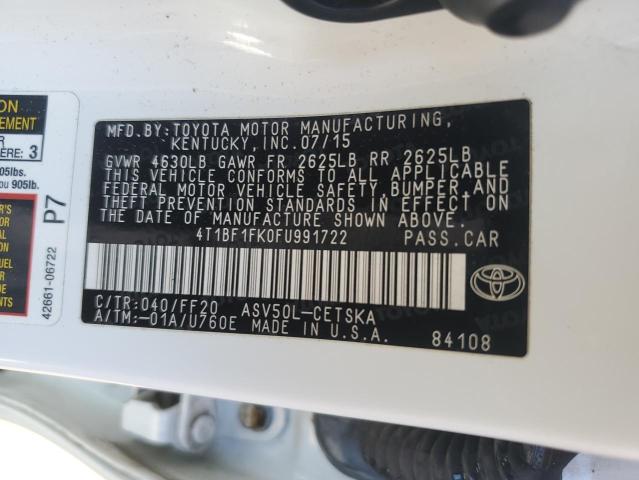 Photo 12 VIN: 4T1BF1FK0FU991722 - TOYOTA CAMRY LE 