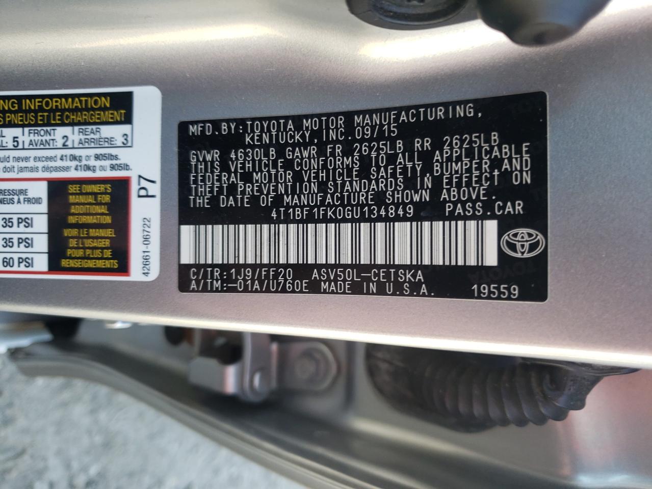 Photo 11 VIN: 4T1BF1FK0GU134849 - TOYOTA CAMRY 