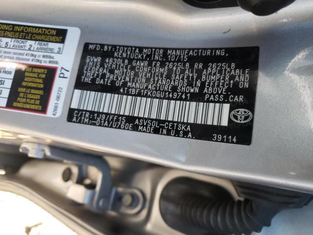 Photo 9 VIN: 4T1BF1FK0GU149741 - TOYOTA CAMRY LE 