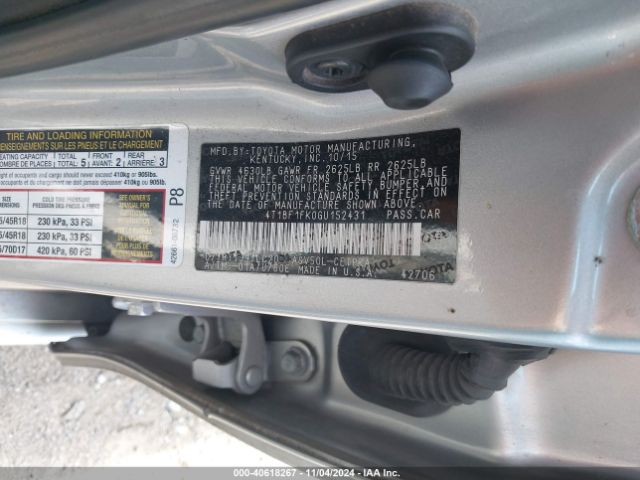 Photo 8 VIN: 4T1BF1FK0GU152431 - TOYOTA CAMRY 