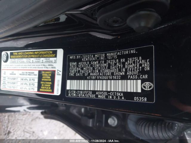 Photo 8 VIN: 4T1BF1FK0GU161632 - TOYOTA CAMRY 