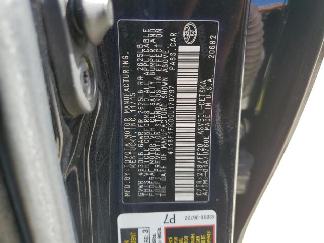 Photo 12 VIN: 4T1BF1FK0GU170797 - TOYOTA CAMRY LE 