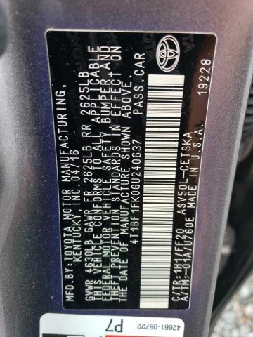 Photo 11 VIN: 4T1BF1FK0GU240637 - TOYOTA CAMRY LE 