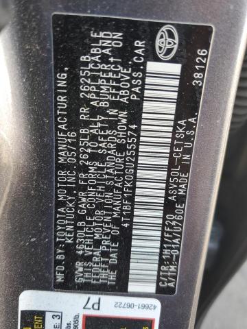 Photo 11 VIN: 4T1BF1FK0GU255574 - TOYOTA CAMRY LE 