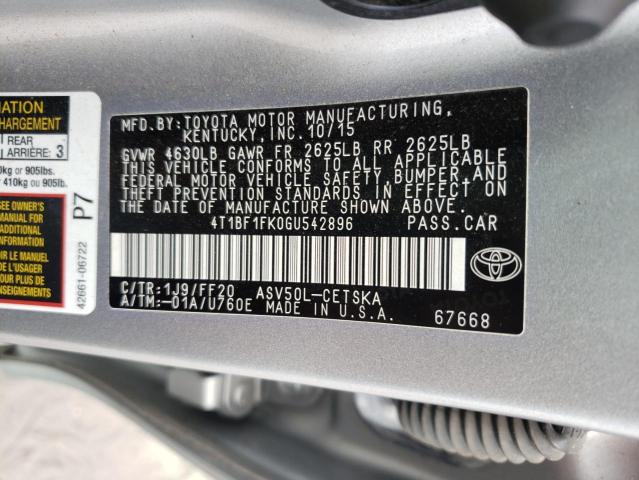 Photo 9 VIN: 4T1BF1FK0GU542896 - TOYOTA CAMRY 