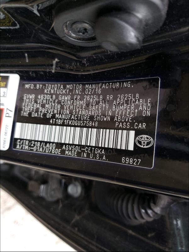 Photo 9 VIN: 4T1BF1FK0GU575848 - TOYOTA CAMRY LE 