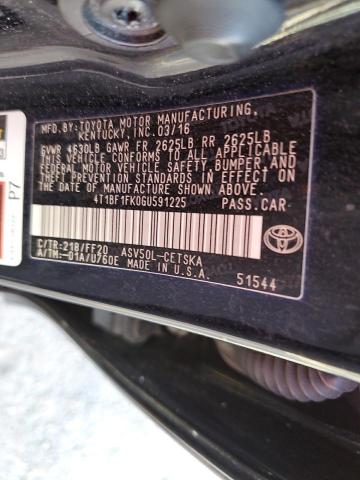 Photo 11 VIN: 4T1BF1FK0GU591225 - TOYOTA CAMRY LE 