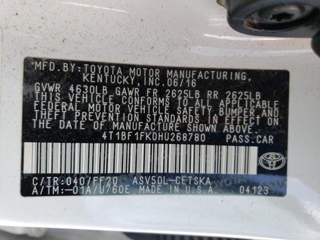 Photo 11 VIN: 4T1BF1FK0HU268780 - TOYOTA CAMRY LE 