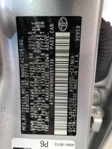 Photo 11 VIN: 4T1BF1FK0HU291136 - TOYOTA CAMRY LE 