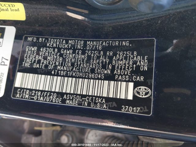 Photo 8 VIN: 4T1BF1FK0HU296045 - TOYOTA CAMRY 