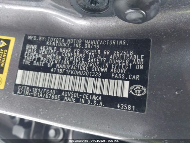 Photo 8 VIN: 4T1BF1FK0HU301339 - TOYOTA CAMRY 