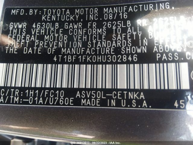 Photo 8 VIN: 4T1BF1FK0HU302846 - TOYOTA CAMRY 