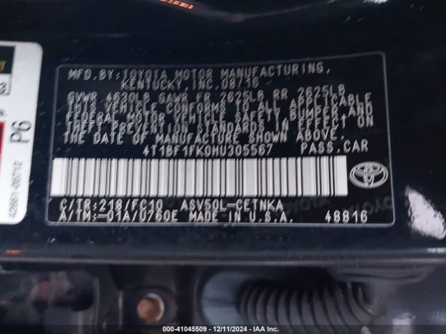 Photo 8 VIN: 4T1BF1FK0HU305567 - TOYOTA CAMRY 