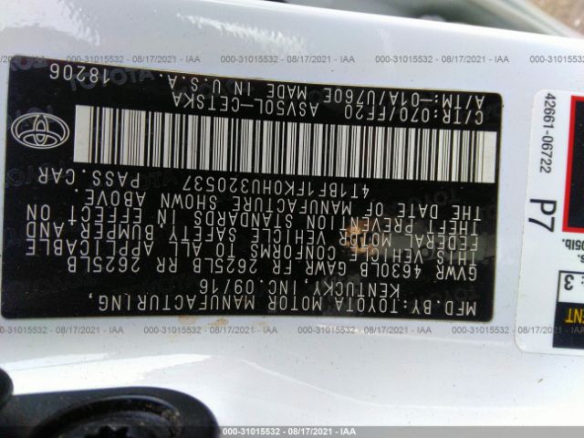 Photo 8 VIN: 4T1BF1FK0HU320537 - TOYOTA CAMRY 