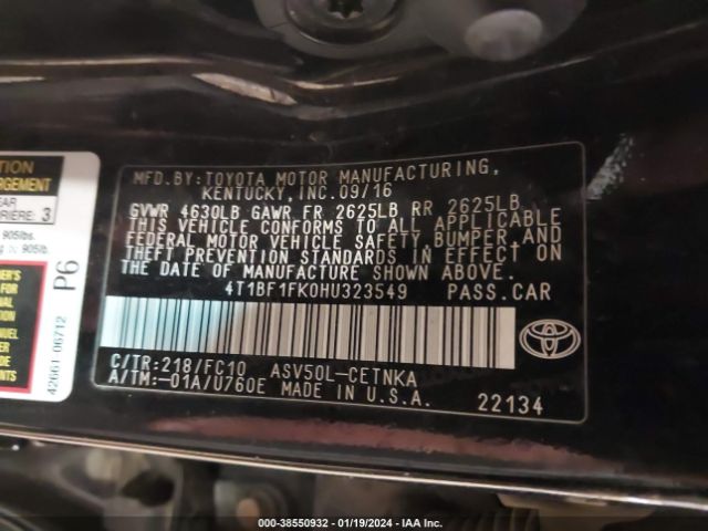 Photo 8 VIN: 4T1BF1FK0HU323549 - TOYOTA CAMRY 