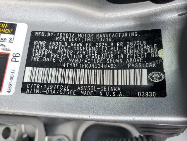 Photo 11 VIN: 4T1BF1FK0HU348497 - TOYOTA CAMRY LE 