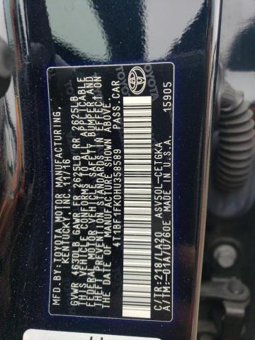 Photo 11 VIN: 4T1BF1FK0HU358589 - TOYOTA CAMRY LE 