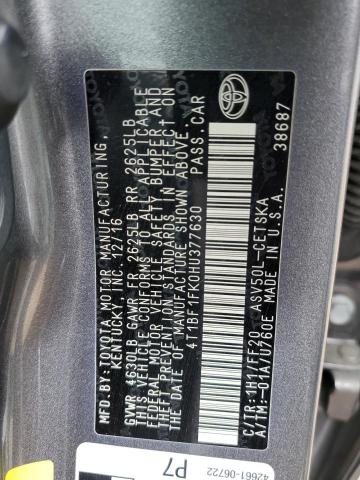 Photo 12 VIN: 4T1BF1FK0HU377630 - TOYOTA CAMRY LE 