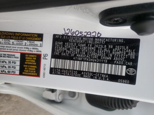 Photo 9 VIN: 4T1BF1FK0HU431119 - TOYOTA CAMRY LE 