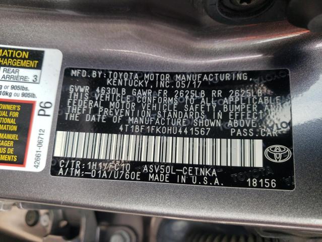 Photo 9 VIN: 4T1BF1FK0HU441567 - TOYOTA CAMRY LE 