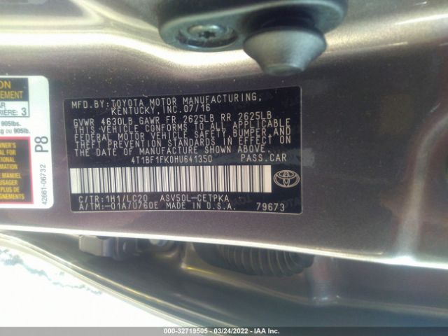 Photo 8 VIN: 4T1BF1FK0HU641350 - TOYOTA CAMRY 