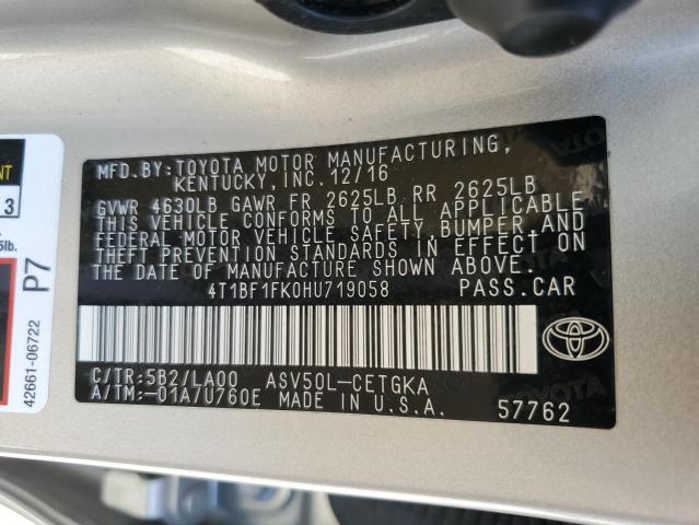 Photo 12 VIN: 4T1BF1FK0HU719058 - TOYOTA CAMRY LE 