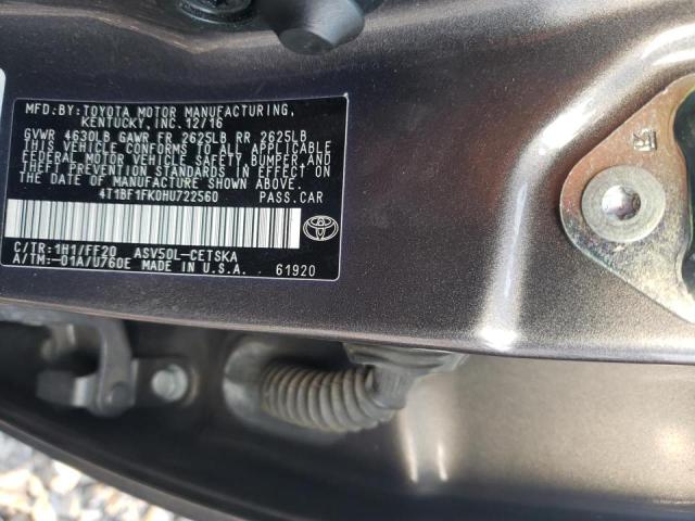 Photo 9 VIN: 4T1BF1FK0HU722560 - TOYOTA CAMRY LE 