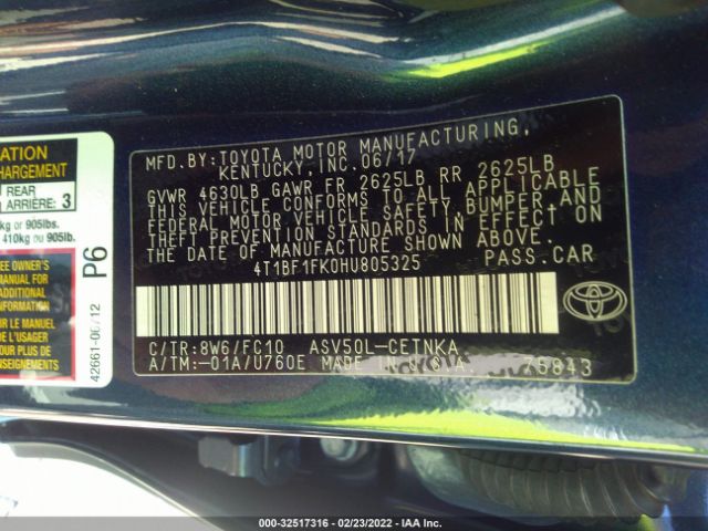 Photo 8 VIN: 4T1BF1FK0HU805325 - TOYOTA CAMRY 