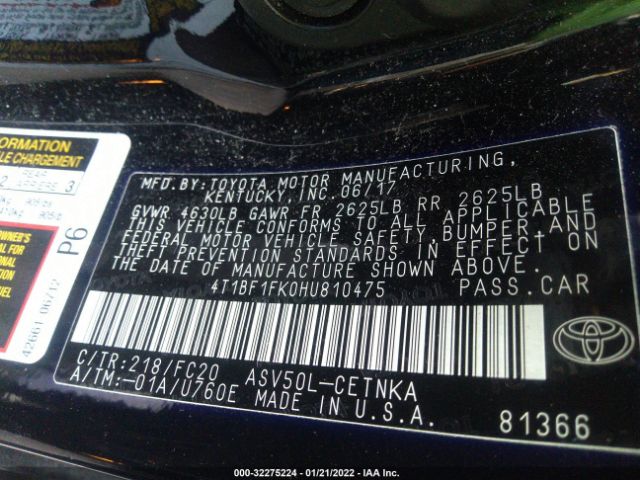 Photo 8 VIN: 4T1BF1FK0HU810475 - TOYOTA CAMRY 